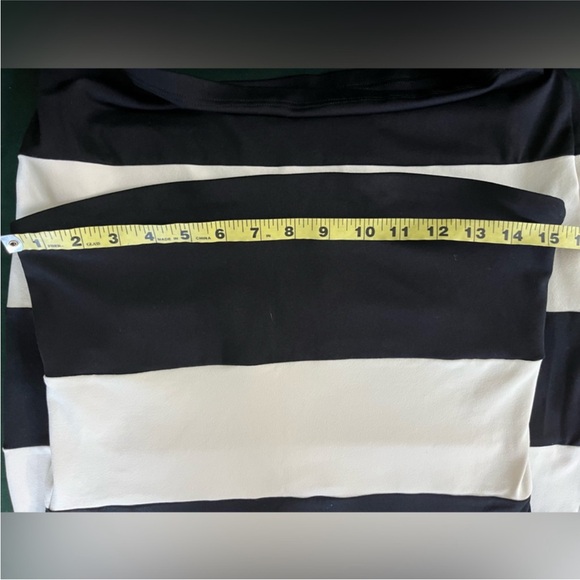 Susana Monaco Midi Stripe Tube Dress in Black and Cream Large NWOT - Picture 2 of 7